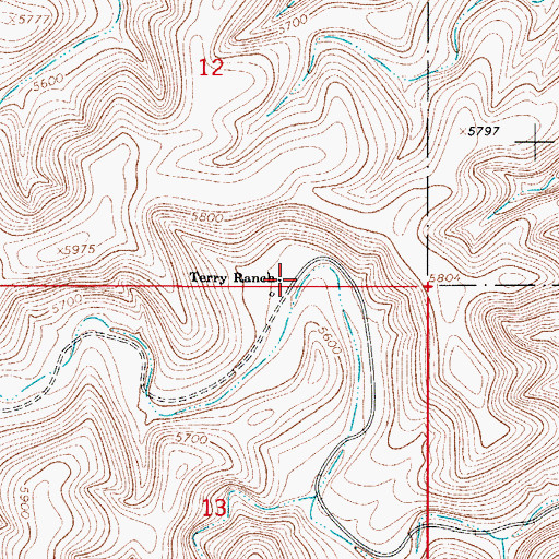 Topographic Map of Terry Ranch, NM