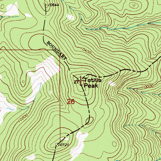 Topographic Map of Tetilla Peak, NM