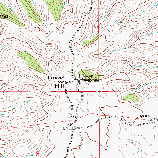 Topographic Map of Texas Deep Well, NM