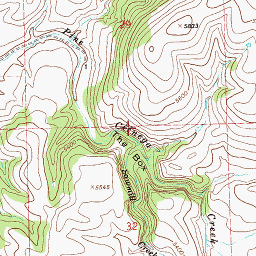 Topographic Map of The Box, NM