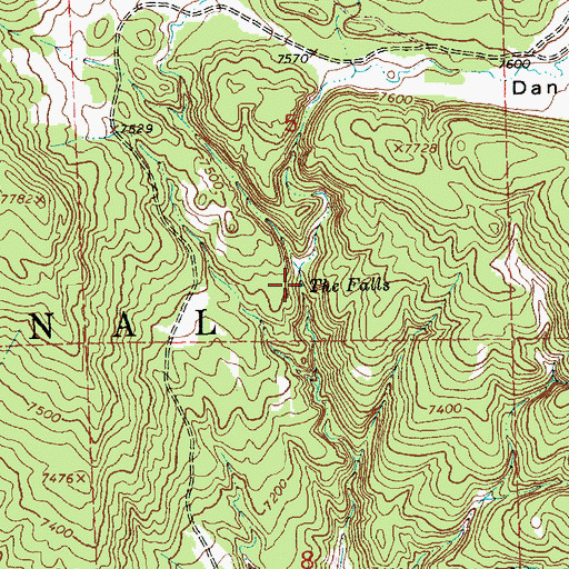 Topographic Map of The Falls, NM