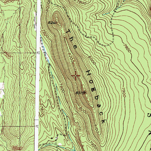 Topographic Map of The Hogback, NM
