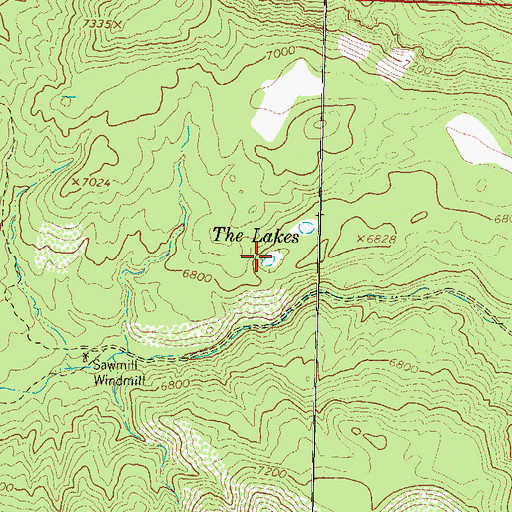 Topographic Map of The Lakes, NM