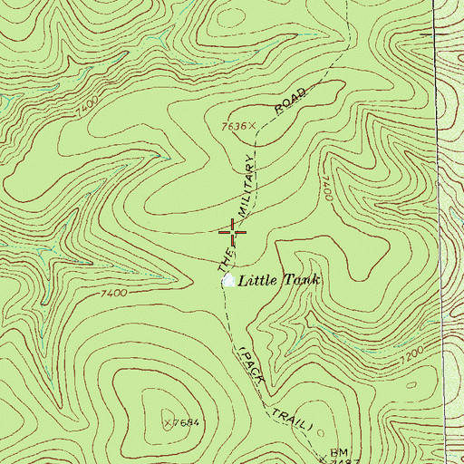 Topographic Map of The Military Road, NM