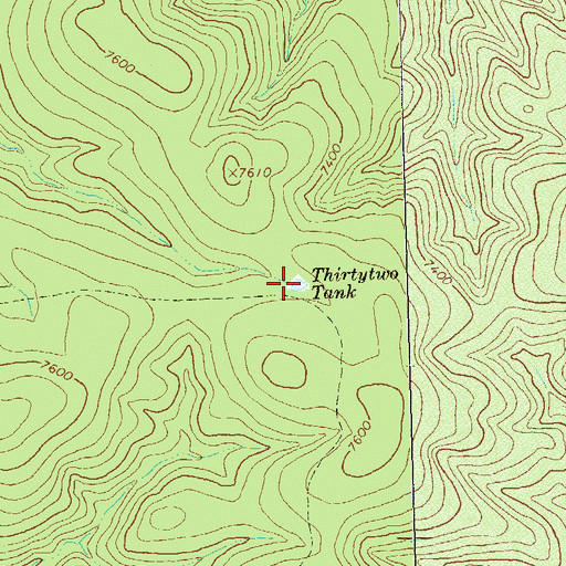 Topographic Map of Thirtytwo Tank, NM