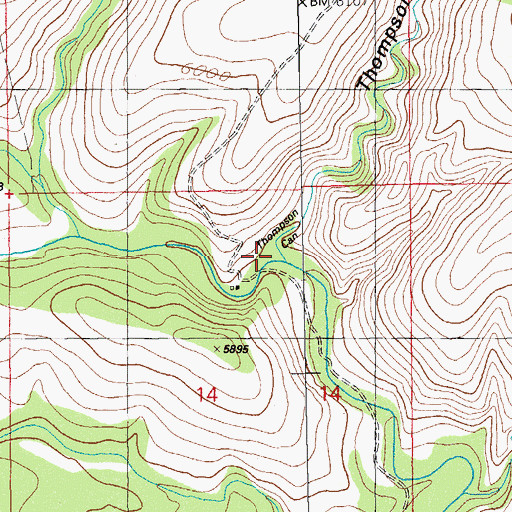 Topographic Map of Thompson Canyon, NM