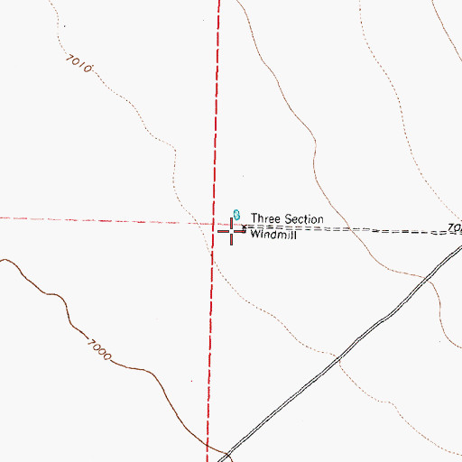 Topographic Map of Three Section Windmill, NM