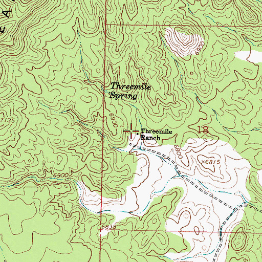 Topographic Map of Threemile Ranch, NM