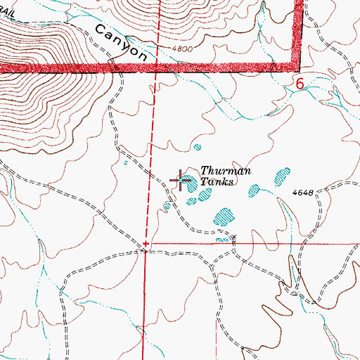 Topographic Map of Thurman Tanks, NM