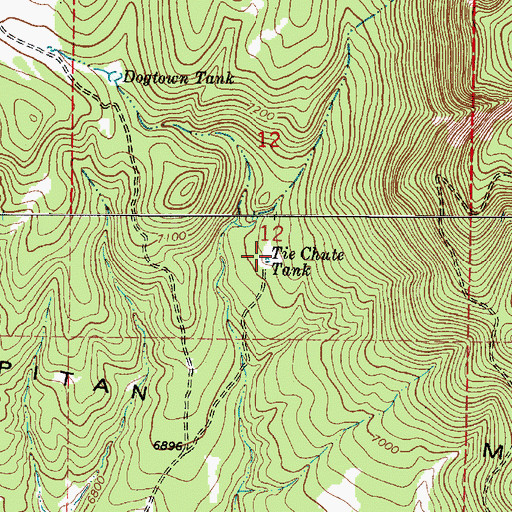 Topographic Map of Tie Chute Tank, NM