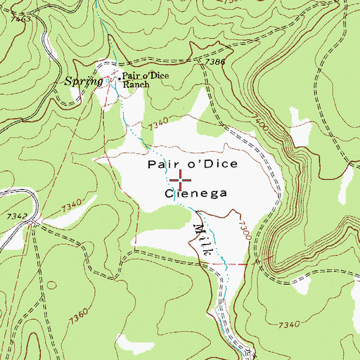 Topographic Map of Pair o'Dice Cienega, AZ