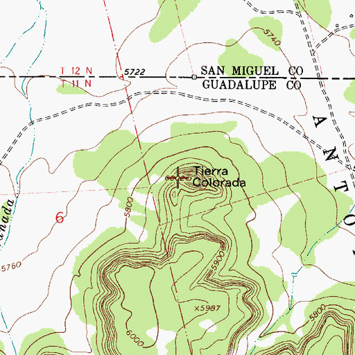 Topographic Map of Tierra Colorada, NM