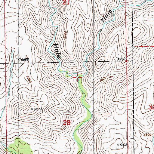 Topographic Map of Tillie Hall Canyon, AZ