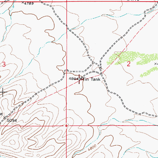 Topographic Map of Tin Tank, NM