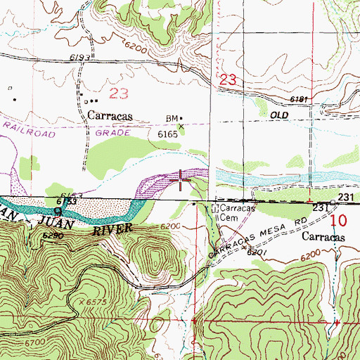Topographic Map of Tio Quinto Canyon, CO