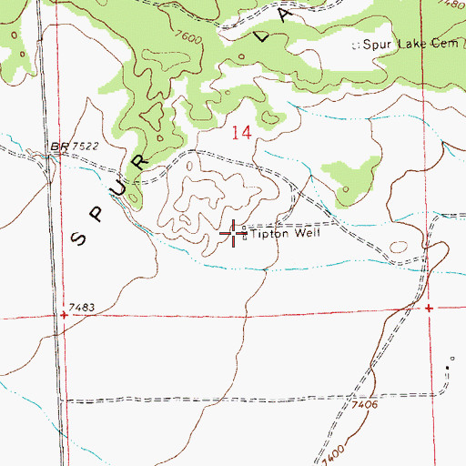 Topographic Map of Tipton Well, NM