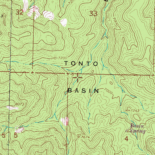 Topographic Map of Tonto Basin, NM