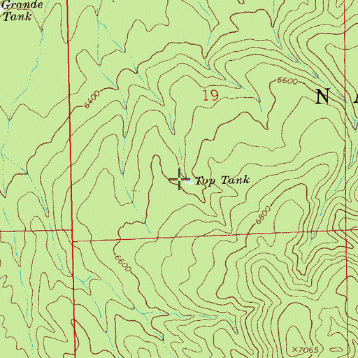 Topographic Map of Top Tank, NM