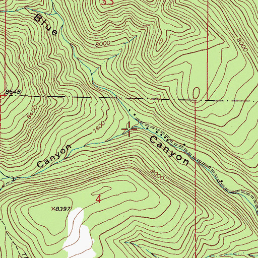 Topographic Map of Topside Canyon, NM