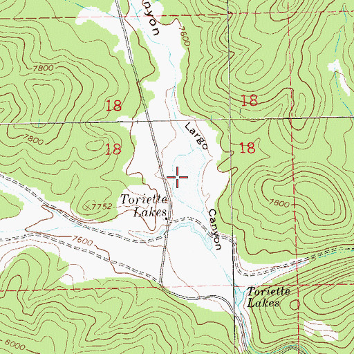 Topographic Map of Toriette Lakes, NM