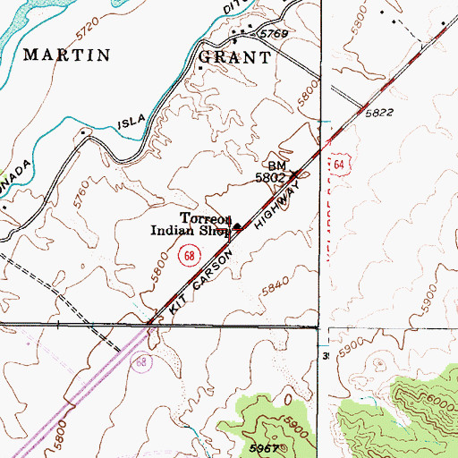 Topographic Map of Torreon Indian Shop, NM