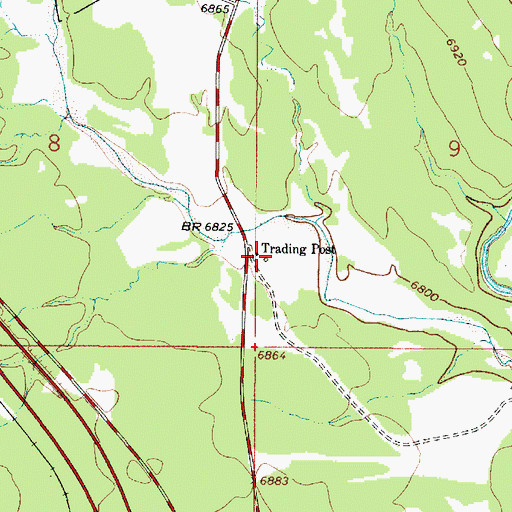 Topographic Map of Trading Post, NM