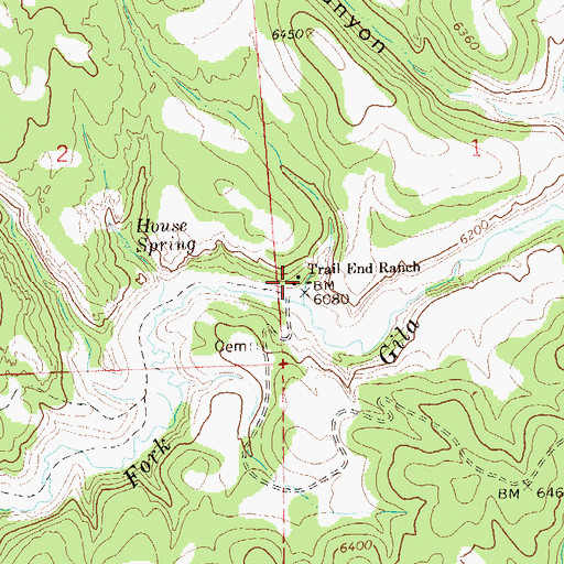 Topographic Map of Trail End Ranch, NM