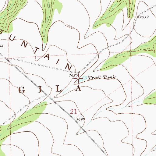 Topographic Map of Trail Tank, NM