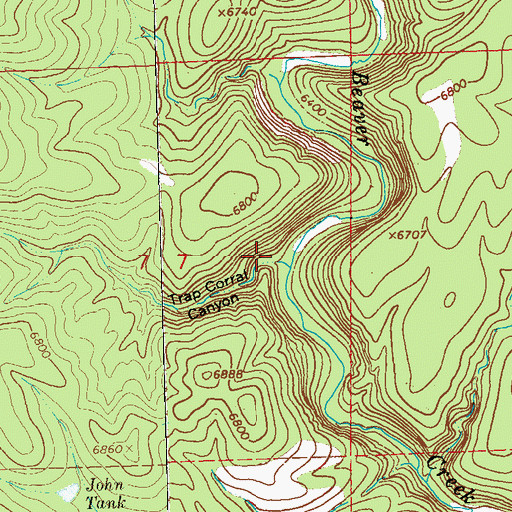 Topographic Map of Trap Corral Canyon, NM