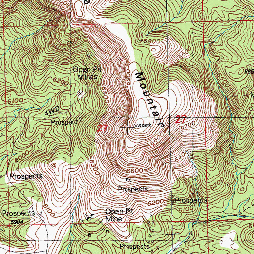 Topographic Map of Treasure Mountain, NM