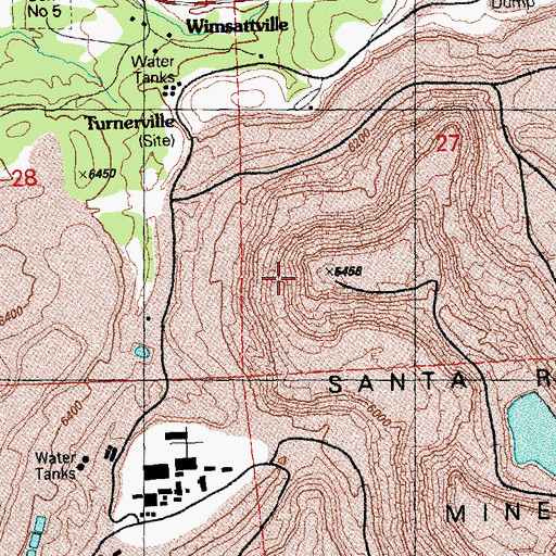 Topographic Map of Treasure Vault Shaft (historical), NM