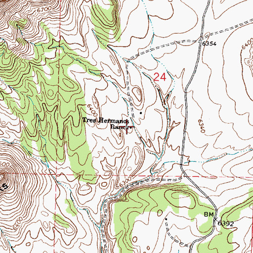 Topographic Map of Tres Hermanos Ranch, NM