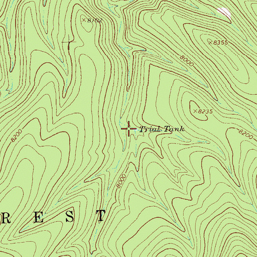 Topographic Map of Trial Tank, NM