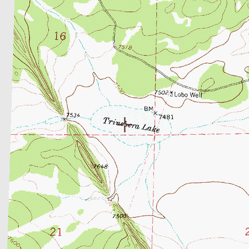 Topographic Map of Trinchera Lake, NM