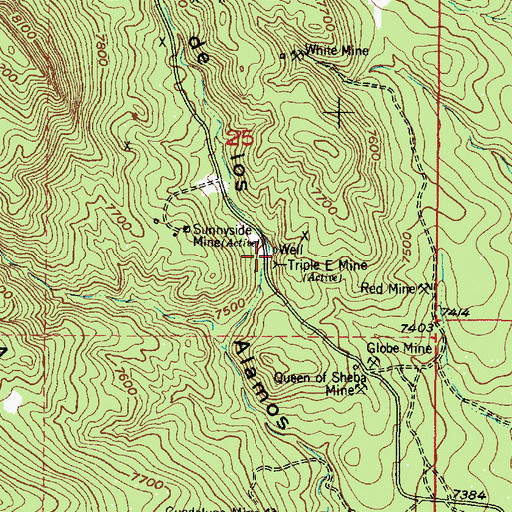 Topographic Map of Triple E Mine, NM