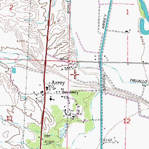 Topographic Map of Trujillo Canyon, NM