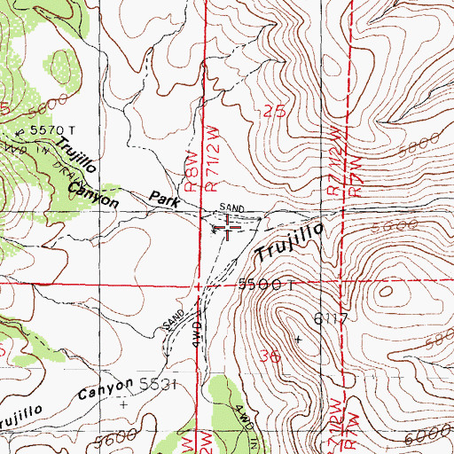 Topographic Map of Trujillo Park Canyon, NM