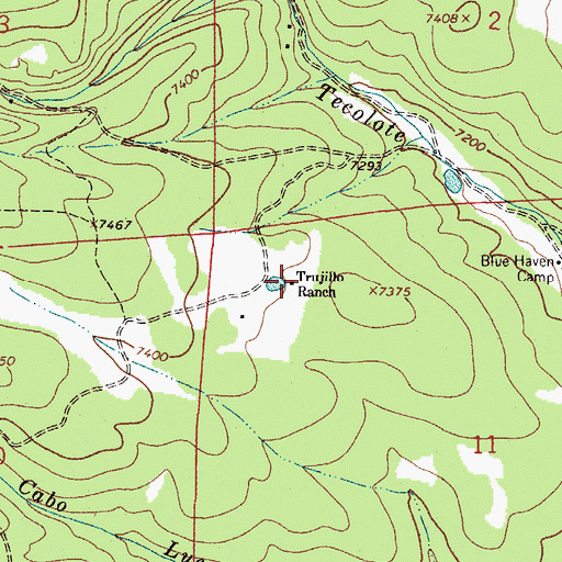 Topographic Map of Trujillo Ranch, NM