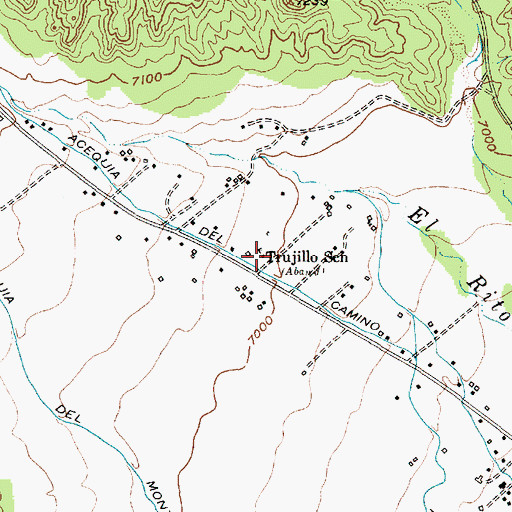 Topographic Map of Trujillo School, NM