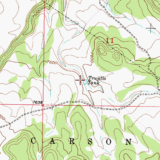 Topographic Map of Trujillo Tank, NM