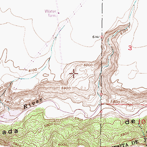 Topographic Map of Tsinat Ruins, NM