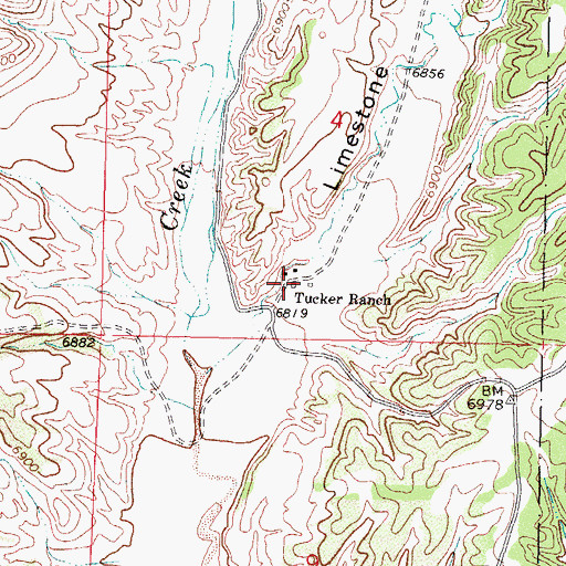 Topographic Map of Tucker Ranch, NM