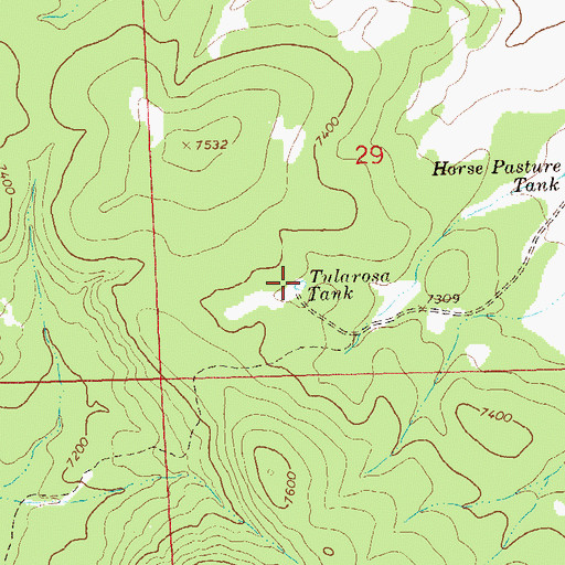 Topographic Map of Tularosa Tank, NM
