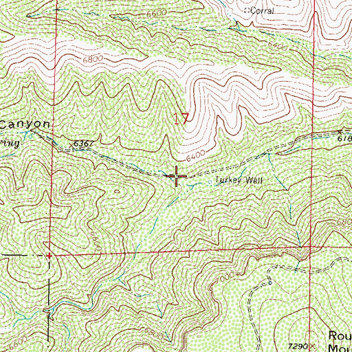 Topographic Map of Turkey Canyon, NM