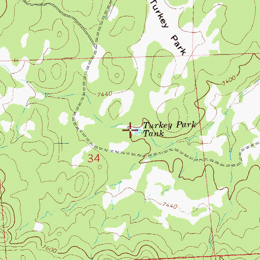 Topographic Map of Turkey Park Tank, NM