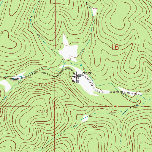 Topographic Map of Turkey Well, NM