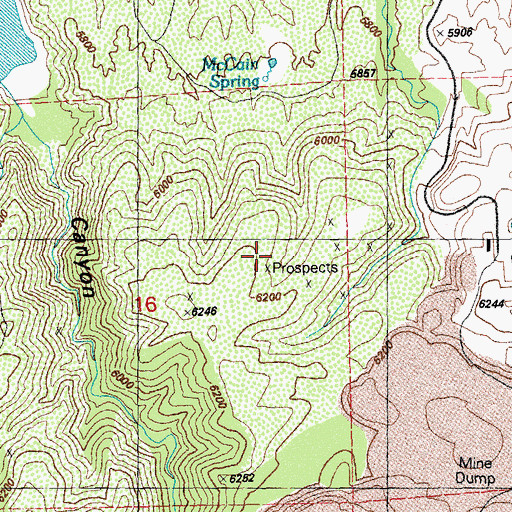 Topographic Map of Turquoise Mine, NM