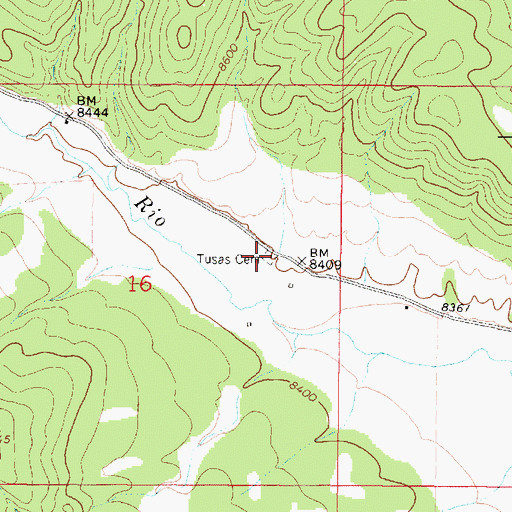 Topographic Map of Tusas Cemetery, NM