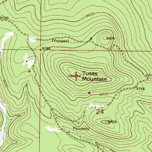 Topographic Map of Tusas Mountain, NM