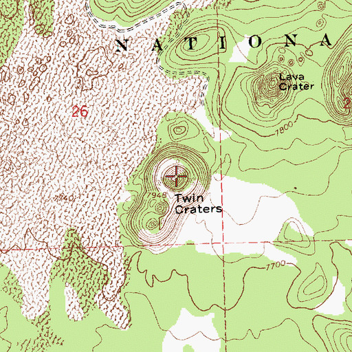 Topographic Map of Twin Craters, NM